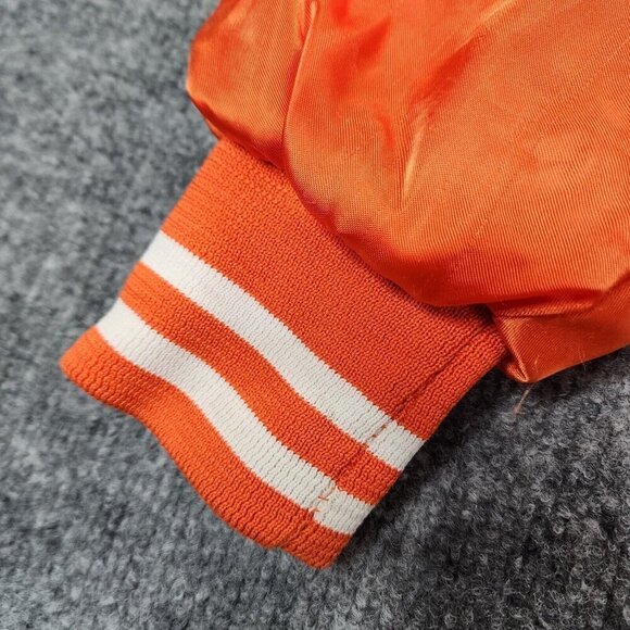 Vintage Clemson University Satin MLB Bomber Jacket Chalk Line Starter Sherpa M - Picture 3 of 16